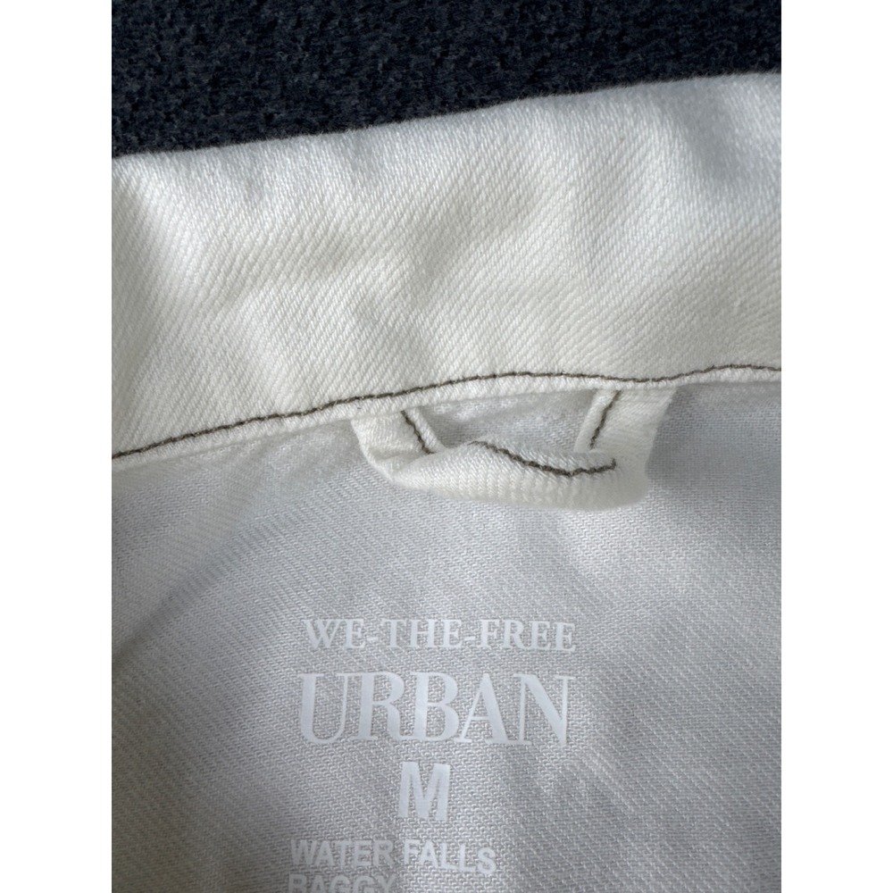 We The Free Urban Outfitters White Denim Cropped Zip Jacket OB1653817 Medium - Picture 5 of 7